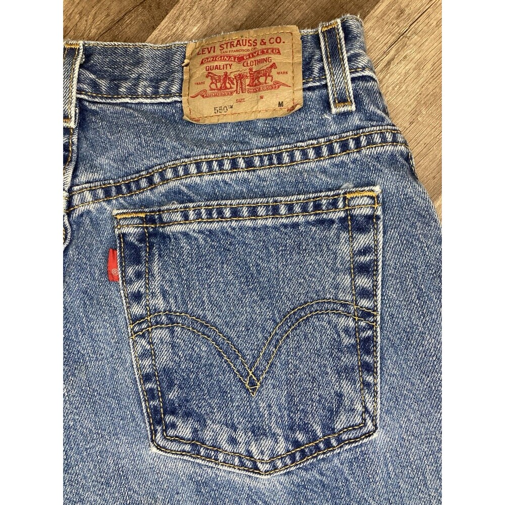 Y2K Levis 550 Jeans Womens 10 Mis M 30x31 Blue Denim Relaxed Fit Tapered Vintage